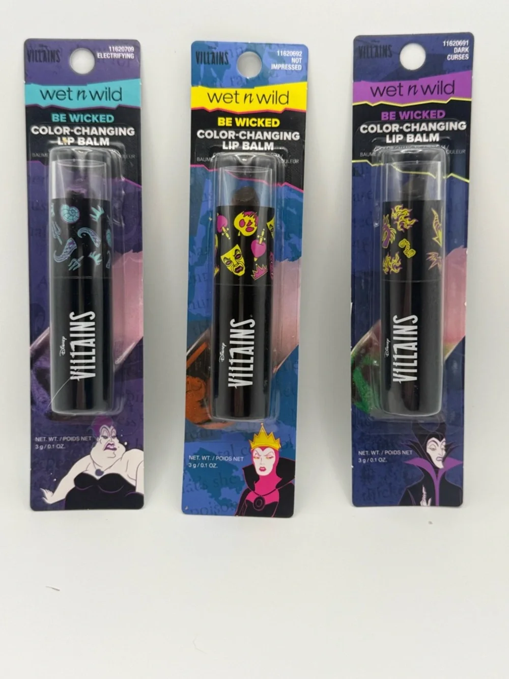 ✨ Wet n Wild x Disney Villains “Be Wicked” Color Changing Lip Balm Set (3 PC) ✨